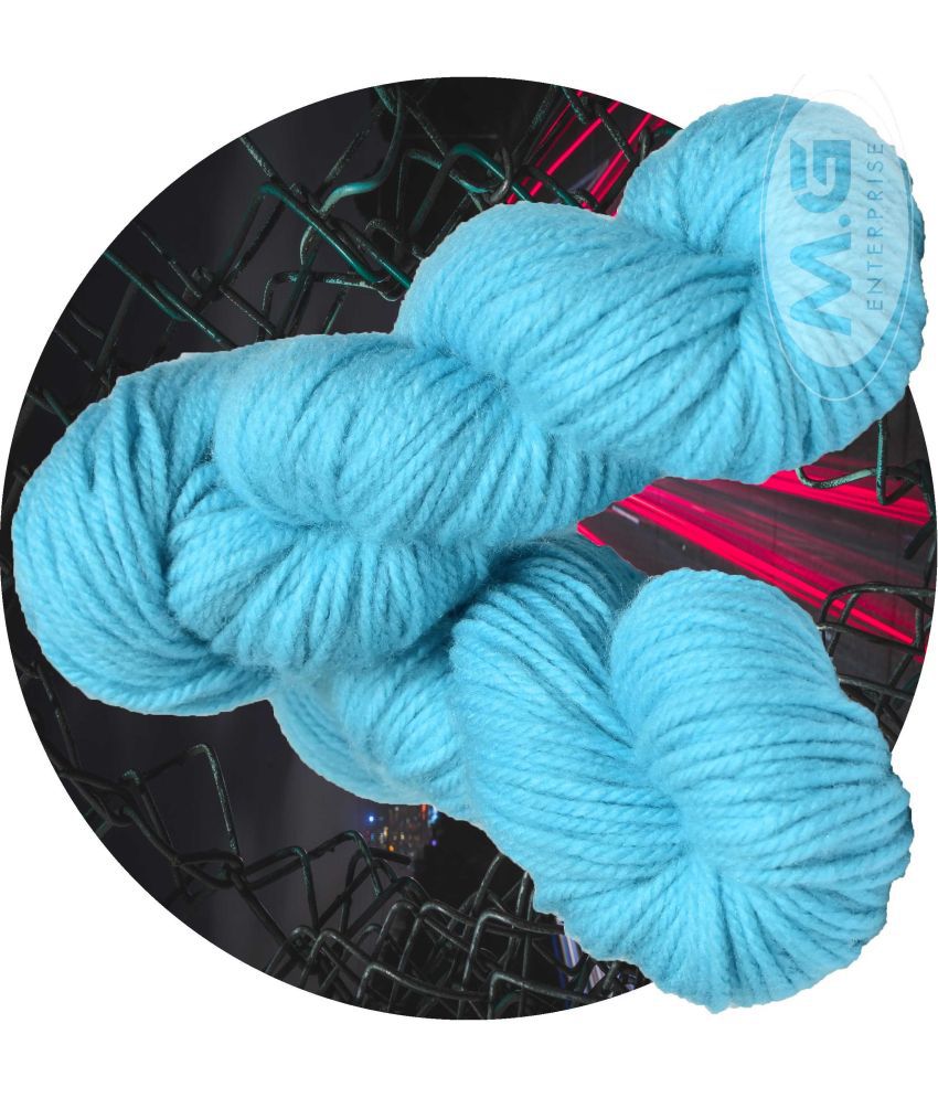     			Knitting Yarn Thick Chunky Wool, Varsha Sky Blue 400 gm  Best Used with Knitting Needles, Crochet Needles Wool Yarn for Knitting. By Oswal P QB
