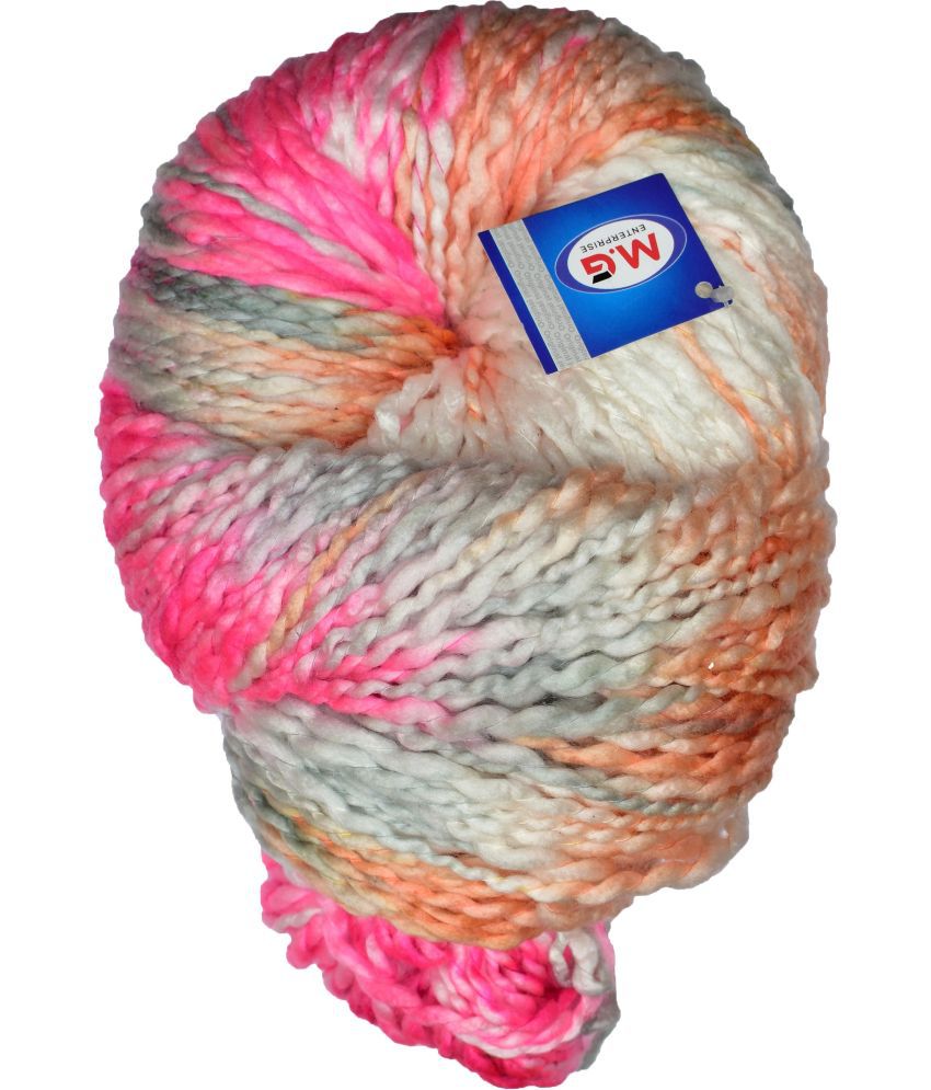     			Knitting Yarn Thick Chunky Wool, Sumo Pink Grey 300 gm  Best Used with Knitting Needles, Crochet Needles Wool Yarn for Knitting. By M.G ENTERPRIS O PC