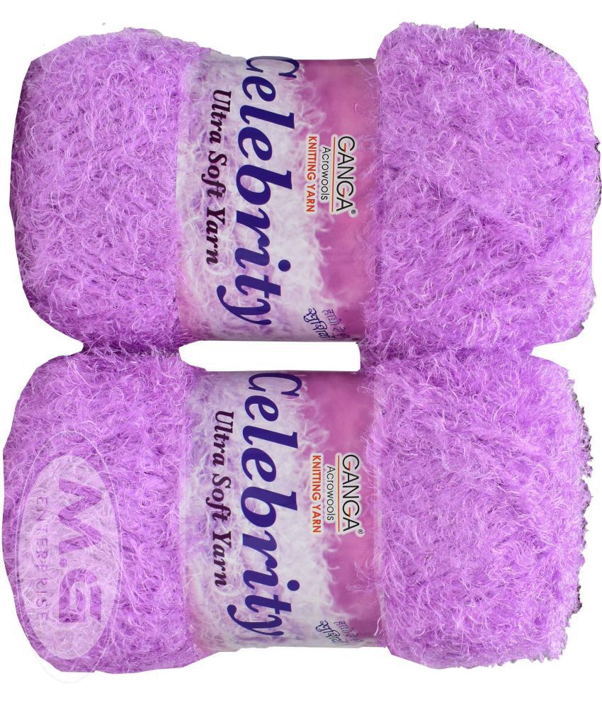     			Knitting Yarn Thick Chunky Wool, Celebrity Purple 300 gm  Best Used with Knitting Needles, Crochet Needles Wool Yarn for Knitting, With Needle.- H IA