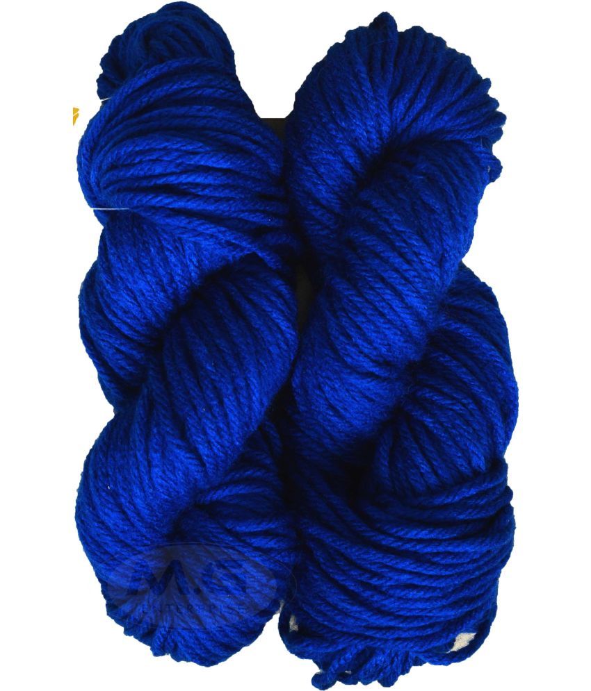     			Knitting Yarn Thick Chunky Wool, Royal 200 gm M-G