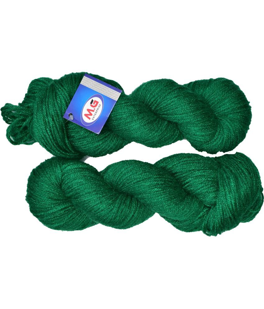     			Knitting Yarn Wool Li Leaf Green 400 gm  Best Used with Knitting Needles, Crochet Needles Wool Yarn for Knitting. By Vardhma H IA