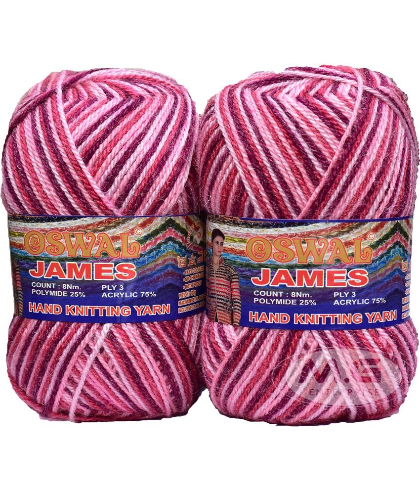     			Oswal James Knitting  Yarn Wool, Strawberry Ball 500 gm  Best Used with Knitting Needles, Crochet Needles  Wool Yarn for Knitting. By Oswa  F