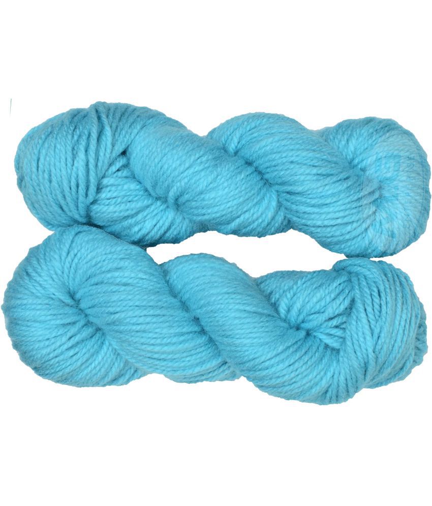     			Oswal Knitting Yarn Thick Chunky Wool, Sky Blue 500 gm ART - AAAA