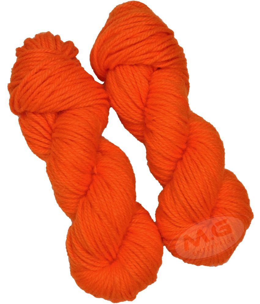     			Oswal Knitting Yarn Thick Chunky Wool, Orange 300 gm ART - AAJE