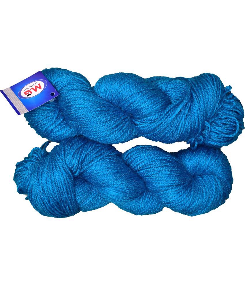     			Popeye Blue (400 gm)  Wool Hank Hand knitting wool / Art Craft soft fingering crochet hook yarn, needle knitting yarn thread dyed