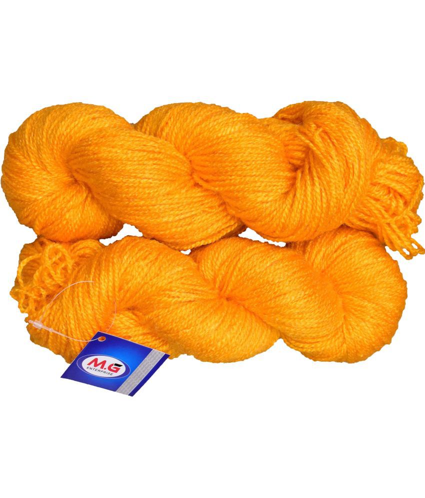     			Popeye Yellow (200 gm)  Wool Hank Hand knitting wool / Art Craft soft fingering crochet hook yarn, needle knitting yarn thread dyed