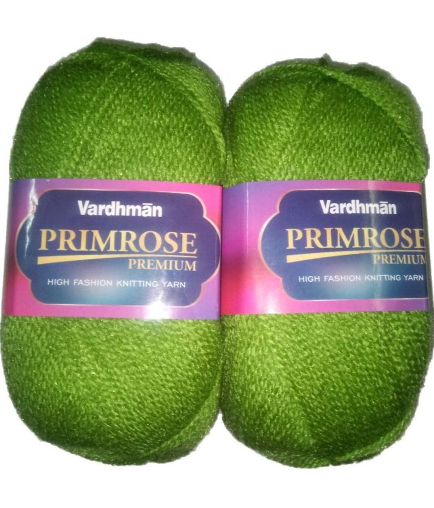     			Primerose Wool Ball Hand Knitting Yarn/Art Craft, Needle Acrylic Knitting Yarn 100gm Each (200GM) Green Shade NO.016