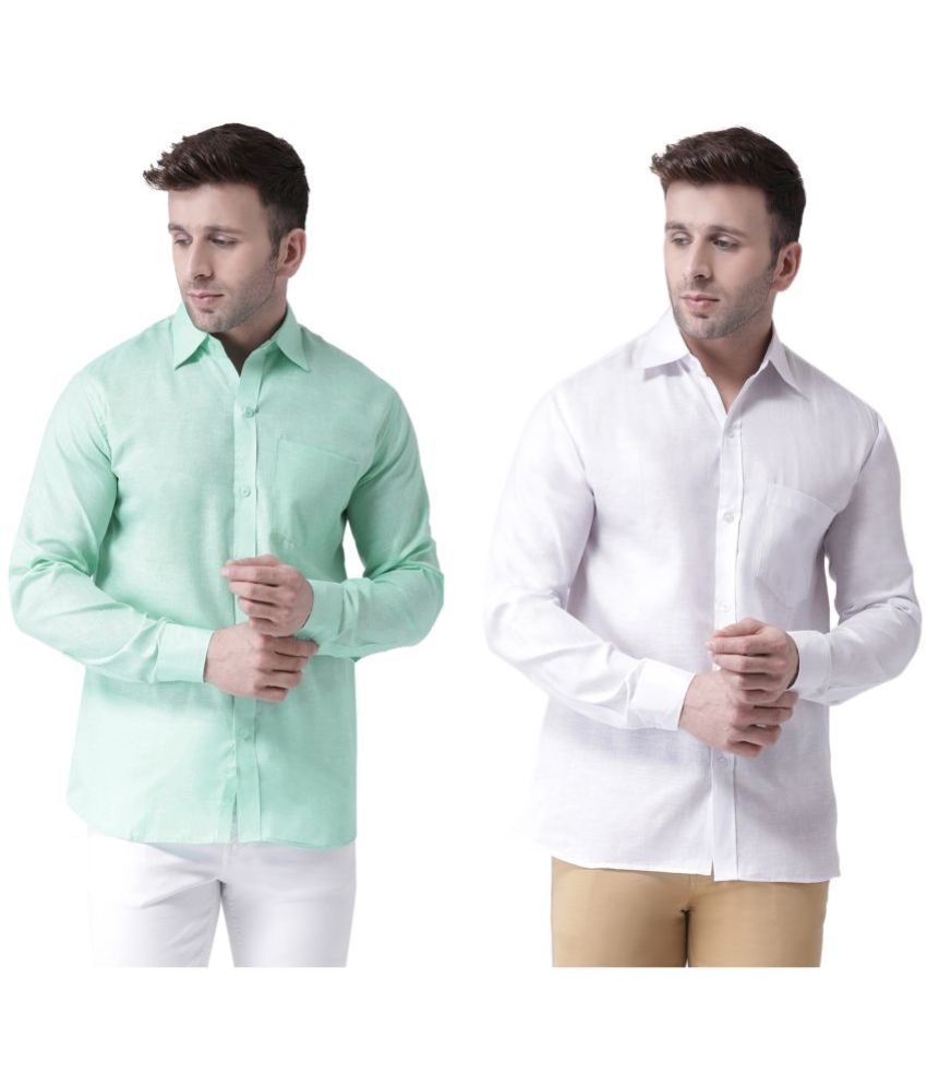     			RIAG 100% Cotton Regular Fit Solids Full Sleeves Men's Casual Shirt - Off White ( Pack of 2 )