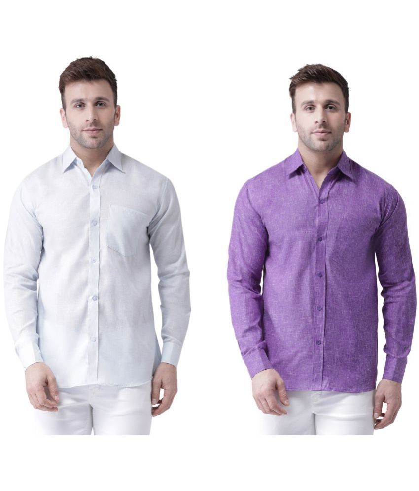     			RIAG 100% Cotton Regular Fit Solids Full Sleeves Men's Casual Shirt - Mauve ( Pack of 2 )