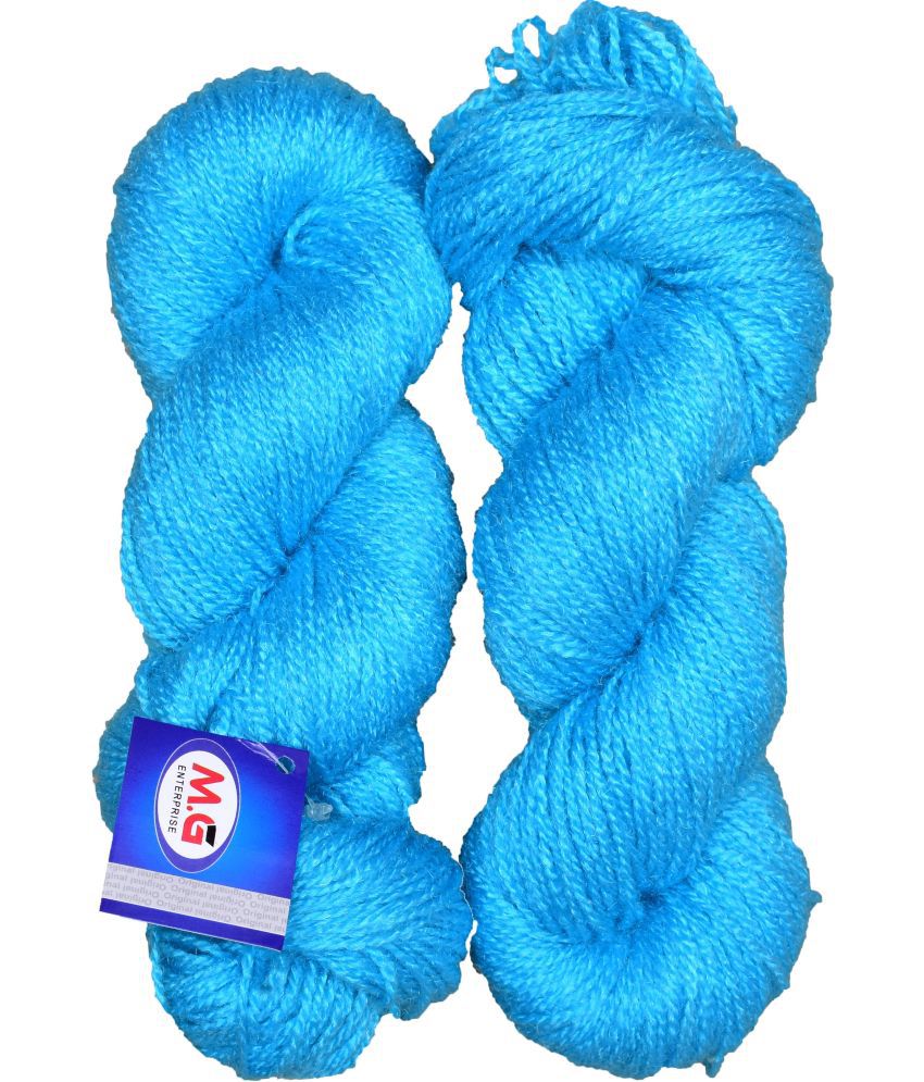     			Rabit Excel Aqua Blue (200 gm)  Wool Hank Hand knitting wool / Art Craft soft fingering crochet hook yarn, needle knitting yarn thread dyed