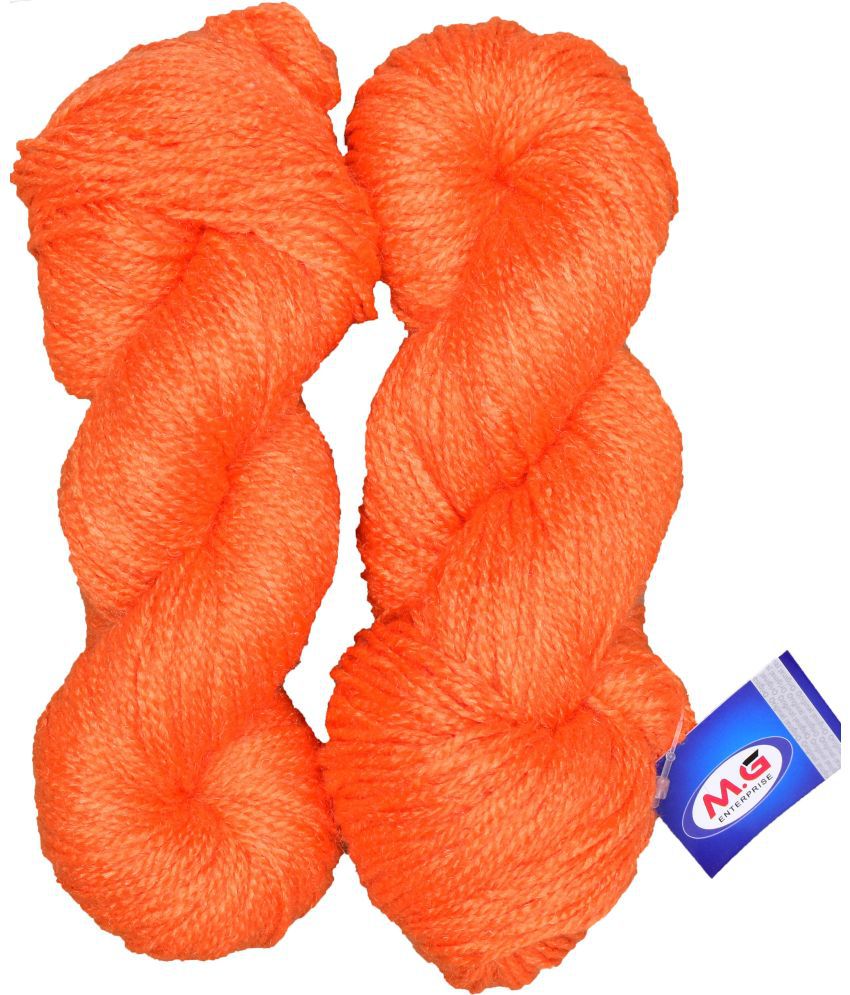     			Rabit Excel Orange (200 gm)  Wool Hank Hand knitting wool / Art Craft soft fingering crochet hook yarn, needle knitting yarn thread dyed