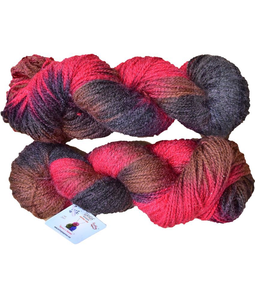     			Represents Ganga Glow Knitting Yarn Wool, Mehroon  300 gm . Art-BII