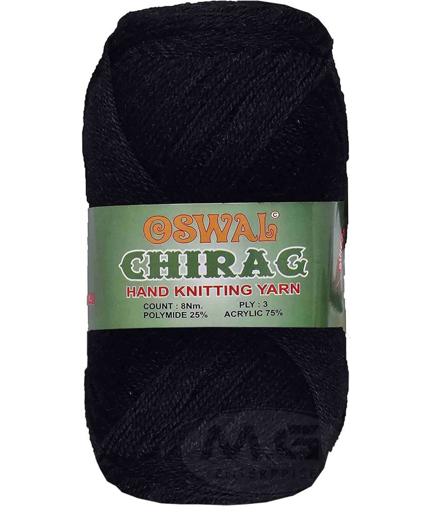     			Represents Oswal Chirag  Black 200 gms Wool Ball wool B Art-AJDH
