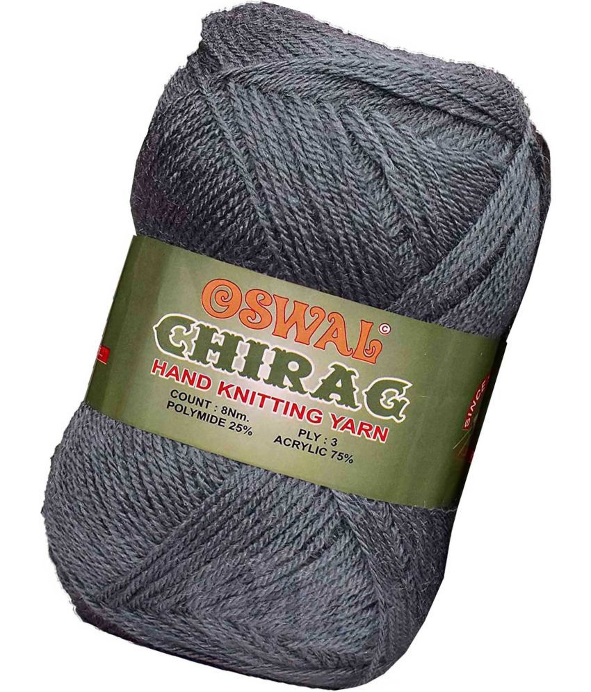     			Represents Oswal Chirag  Light Mouse Grey 400 gms Wool Ball wool S Art-AJEG