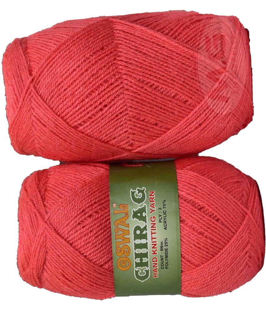     			Represents Oswal Chirag  Light Red 400 gms Wool Ball wool E Art-AJEH