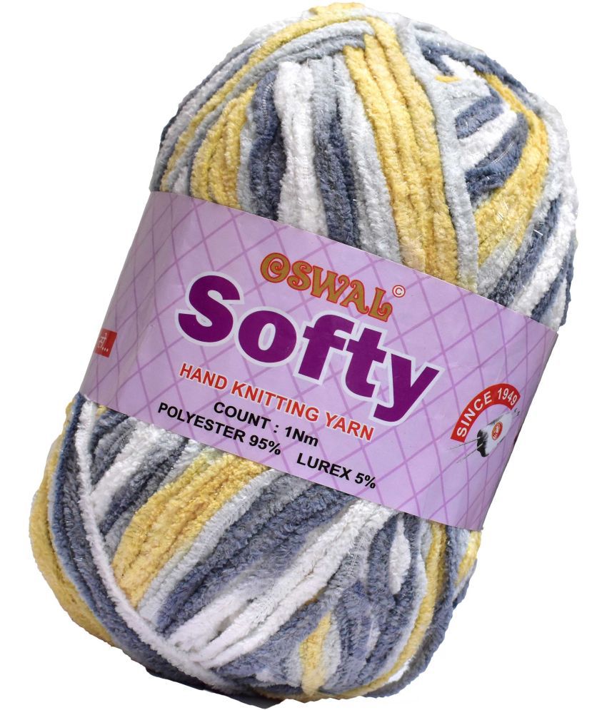     			Represents Oswal Knitting Yarn Thick Wool, Softy Yellow Grey 450 gm Art-GHC