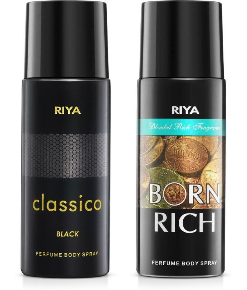     			Riya Classico & Born Rich Deodorant Spray & Perfume For Men 300 ( Pack of 2 )