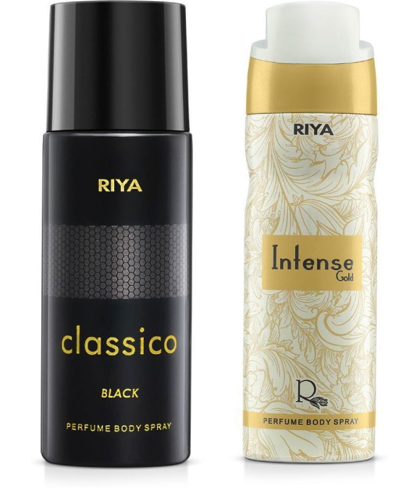     			Riya Classico & Intanse Gold Perfume Body Spray for Unisex 150 ml ( Pack of 2 )