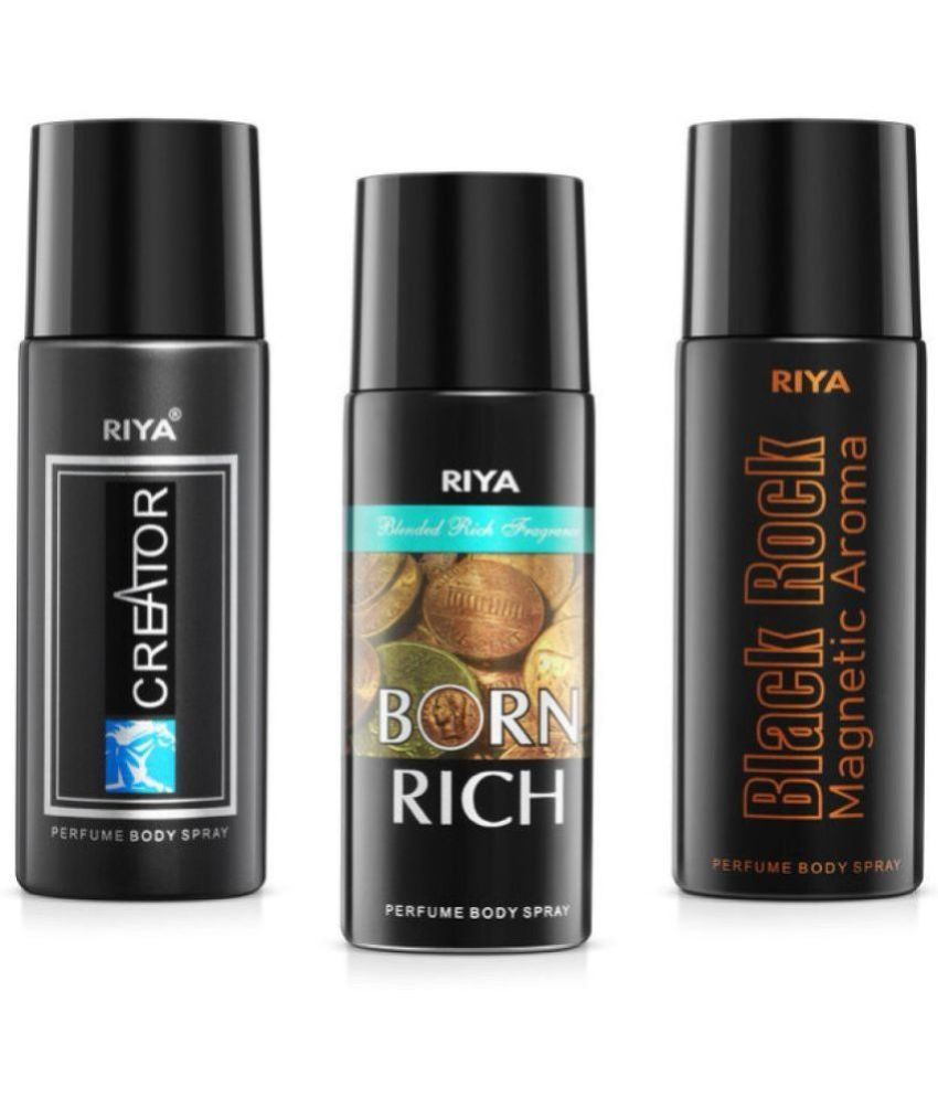     			Riya Creator & Born Rich & Black Rock Perfume Body Spray for Men 150 ml ( Pack of 3 )