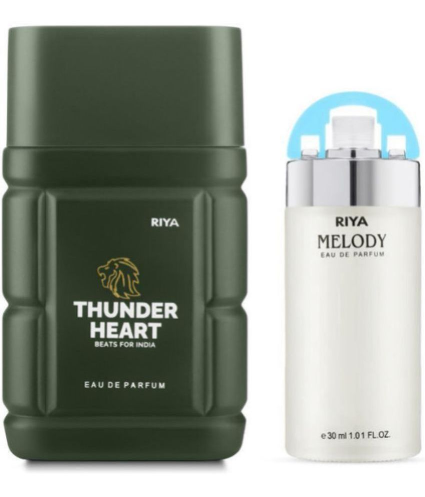    			Riya Thunder Heart & Melody Green Eau De Parfum (EDP) For Men 140 ( Pack of 2 )