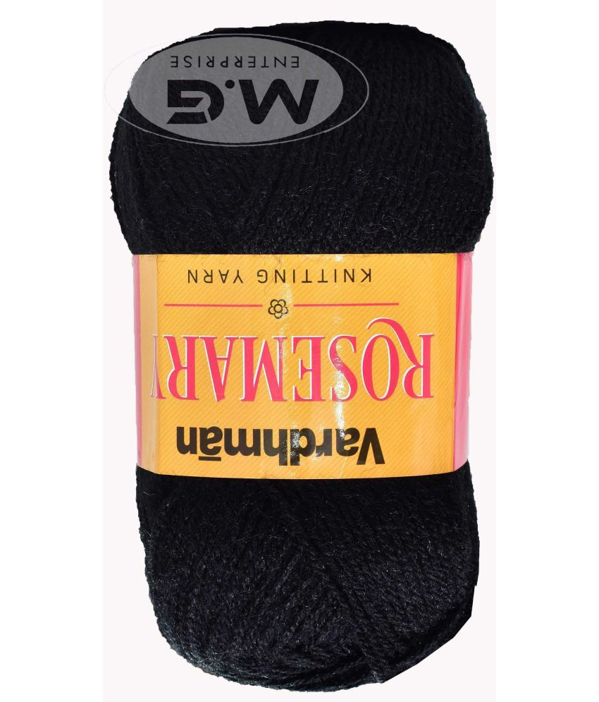     			Rosemary Black (300 gm)  Wool Ball Hand knitting wool / Art Craft soft fingering crochet hook yarn, needle knitting yarn thread dyed- K LN