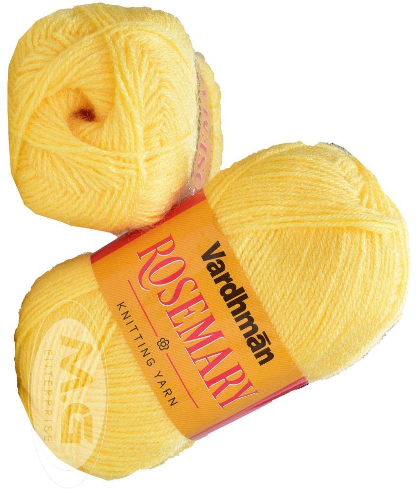     			Rosemary Yellow (400 gm)  Wool Ball Hand knitting wool / Art Craft soft fingering crochet hook yarn, needle knitting yarn thread dyed- H IA