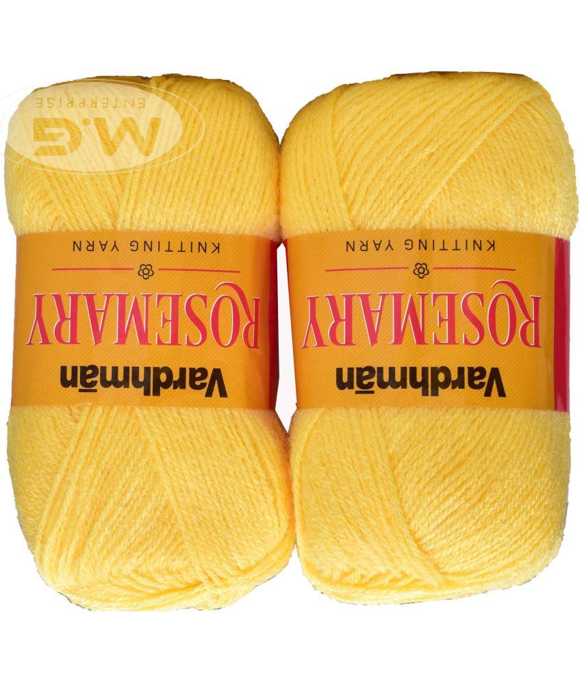     			Rosemary Yellow (400 gm) Wool Ball Hand knitting wool / Art Craft soft fingering crochet hook yarn, needle knitting yarn thread dyed-S