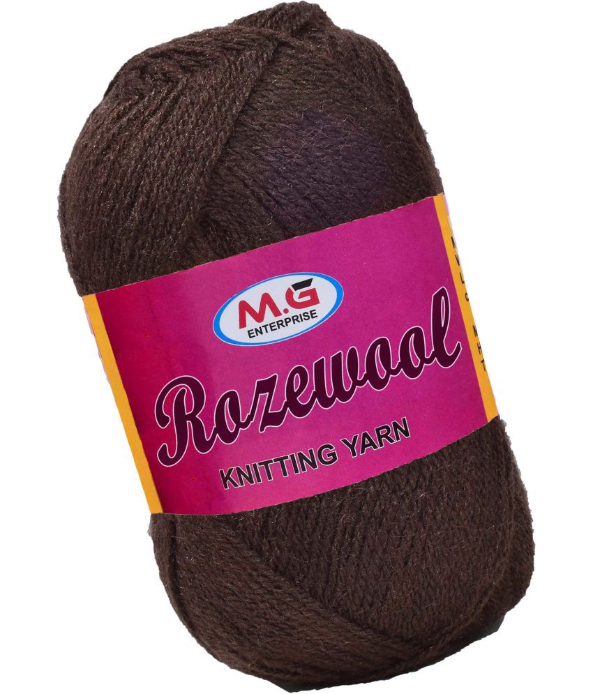     			Rosewool  Coffee 300 gms Wool Ball Hand knitting wool- Art-FHG