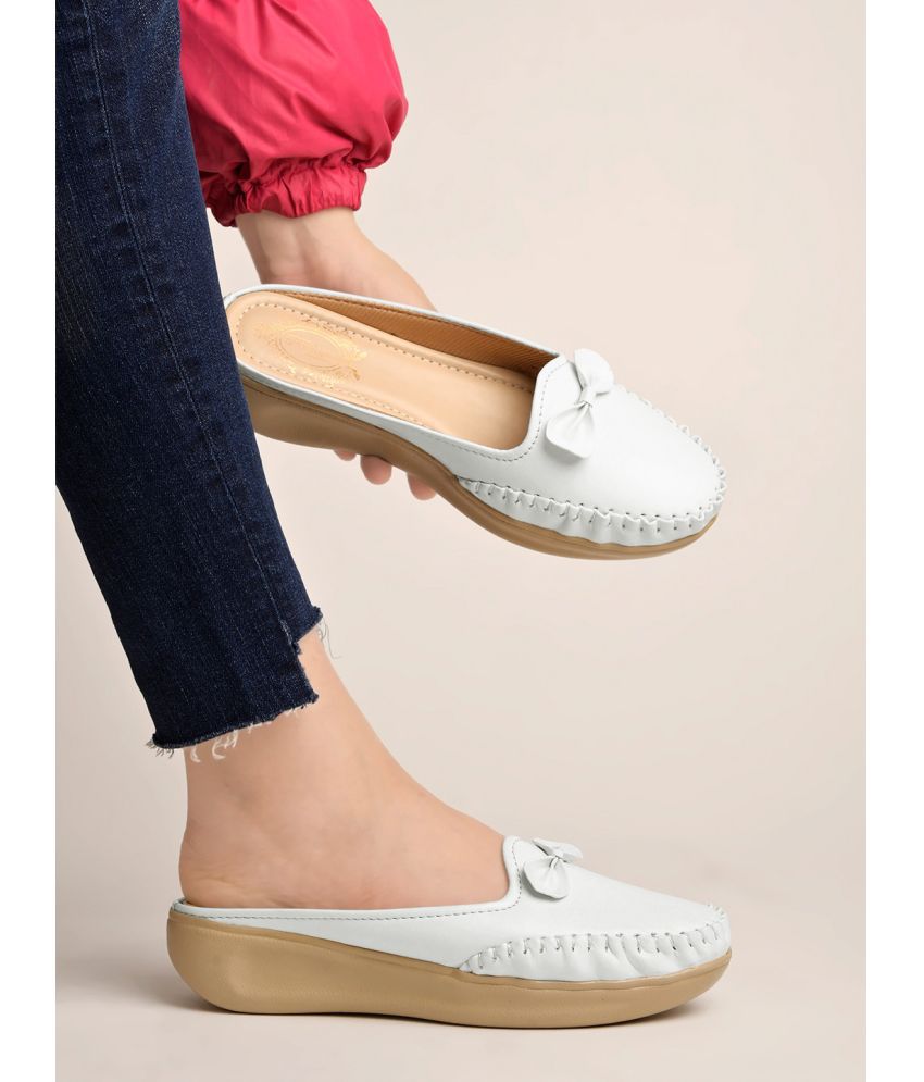     			Shoetopia White Women's Loafers