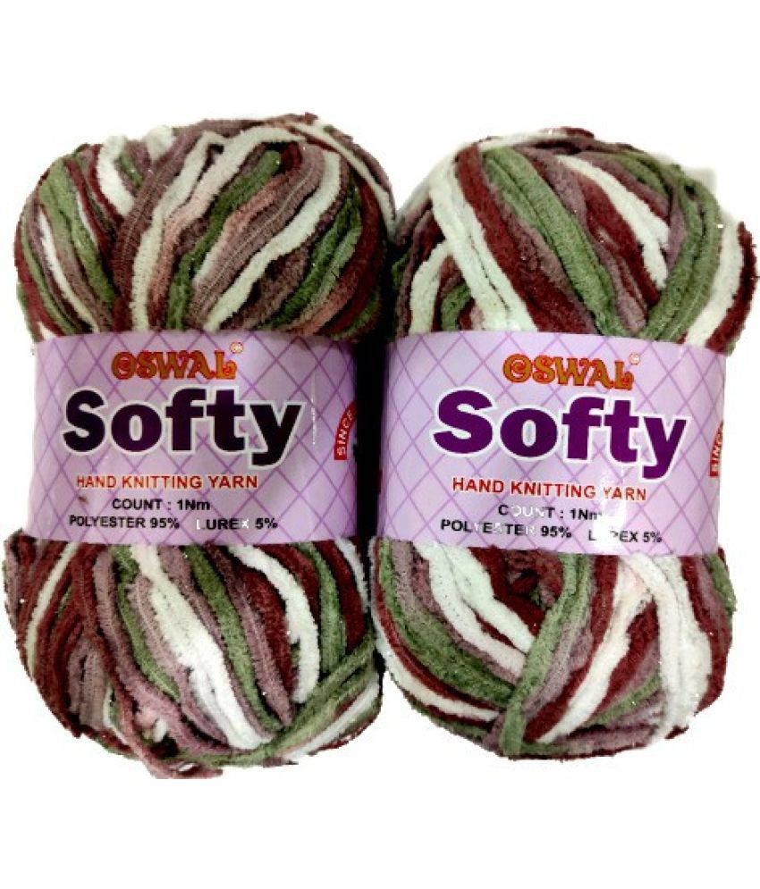     			Softy Thick Yarn Knitting Fingering Crochet Hook Shade No. 5, Multi-Color (PACK OF 150 GRAM)