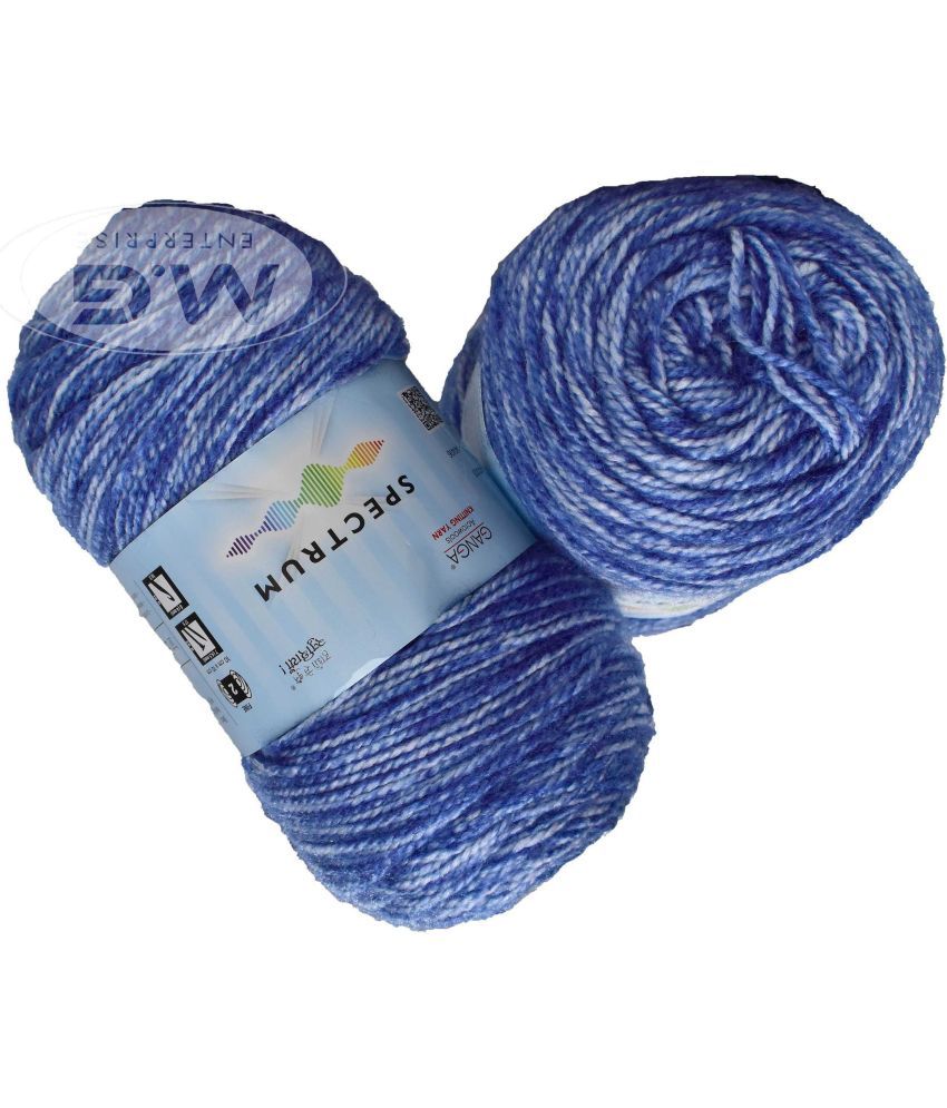     			Spectrum Carbon Blue (400 gm)  Wool Ball Hand knitting wool / Art Craft soft fingering crochet hook yarn, needle knitting , With Needle.- U VG