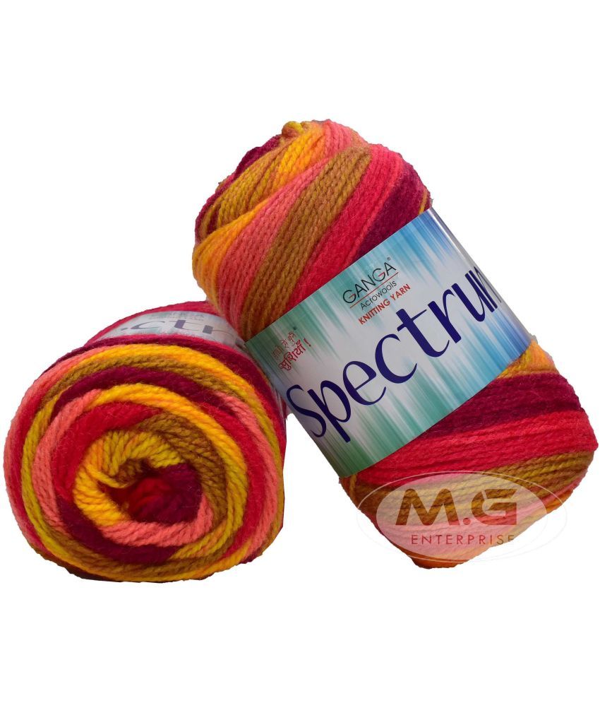     			Spectrum Mostaza (200 gm) Wool Ball Hand knitting wool / Art Craft soft fingering crochet hook yarn, needle knitting , With Needle.-S