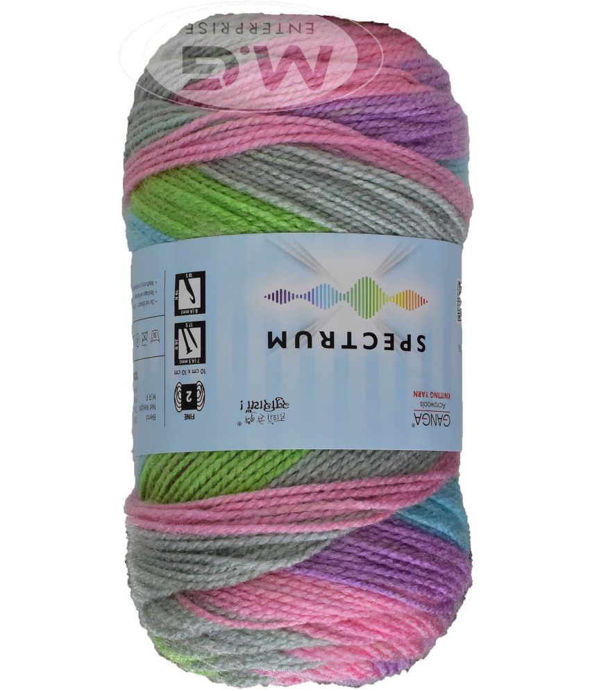     			Spectrum Pearl Green (300 gm)  Wool Ball Hand knitting wool / Art Craft soft fingering crochet hook yarn, needle knitting , With Needle.- J KF