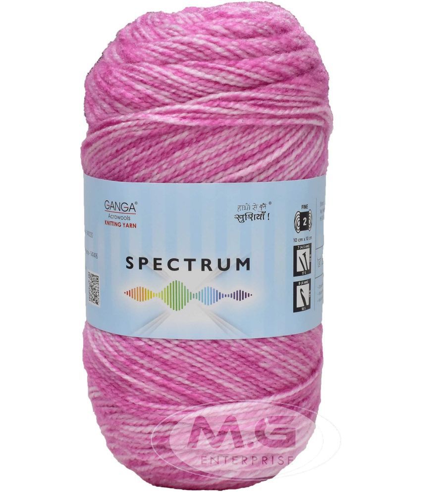     			Spectrum Pink Mix (200 gm)  Wool Ball Hand knitting wool / Art Craft soft fingering crochet hook yarn, needle knitting , With Needle.- C DG