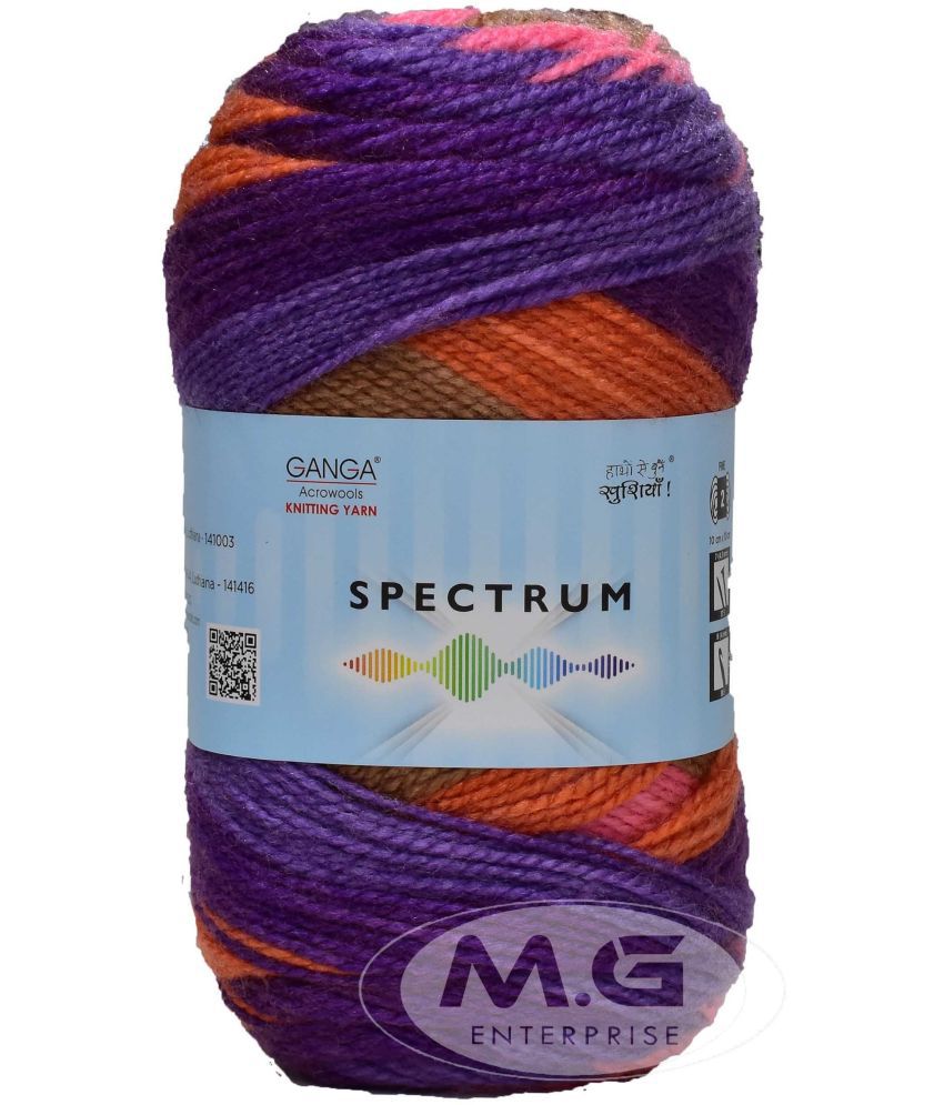     			Spectrum Purple Mix (200 gm)  Wool Ball Hand knitting wool / Art Craft soft fingering crochet hook yarn, needle knitting yarn thread dyed. with Needl J SM-B SM-C SM-DQ