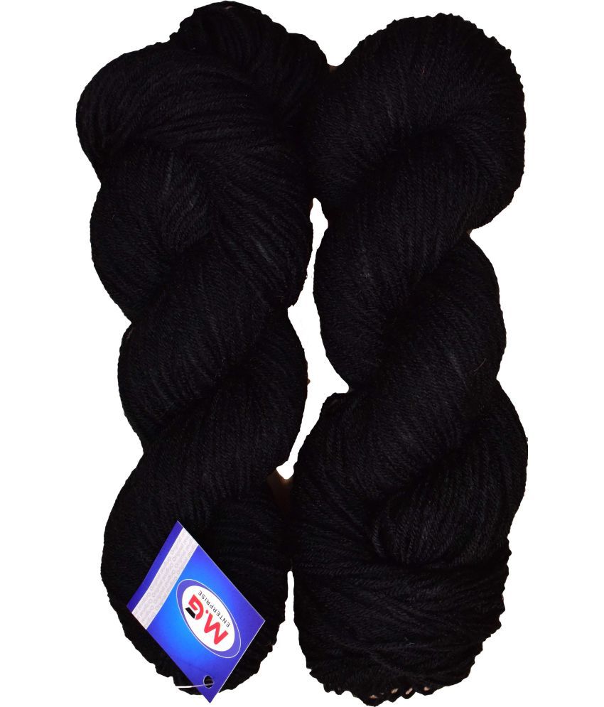     			Tin Tin Black (300 gm)  Wool Hank Hand knitting wool / Art Craft soft fingering crochet hook yarn, needle knitting yarn thread dyed