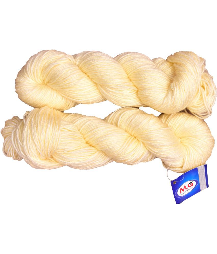     			Tin Tin Cream (200 gm)  Wool Hank Hand knitting wool / Art Craft soft fingering crochet hook yarn, needle knitting yarn thread dye O PE