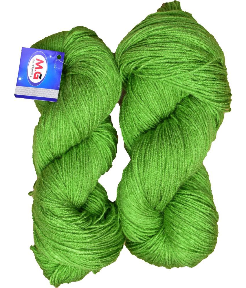     			Tin Tin Light Green (300 gm)  Wool Hank Hand knitting wool / Art Craft soft fingering crochet hook yarn, needle knitting yarn thread dyed