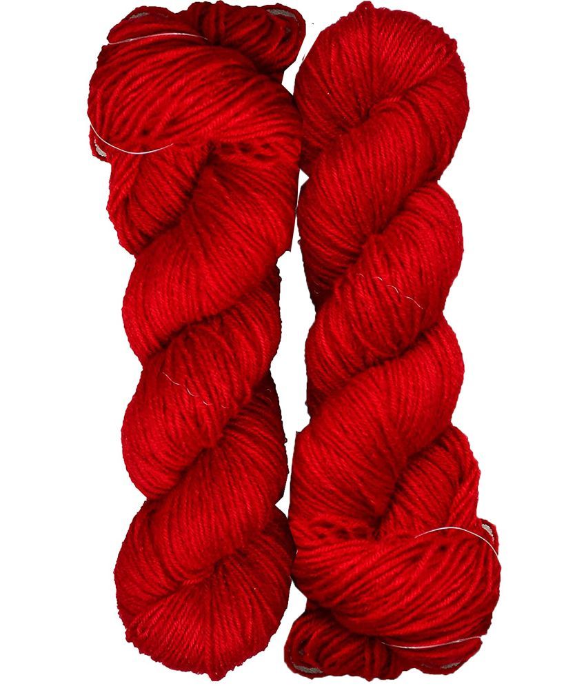     			Tin Tin Red (300 gm)  Wool Hank Hand knitting wool / Art Craft soft fingering crochet hook yarn, needle knitting yarn thread dye K LF