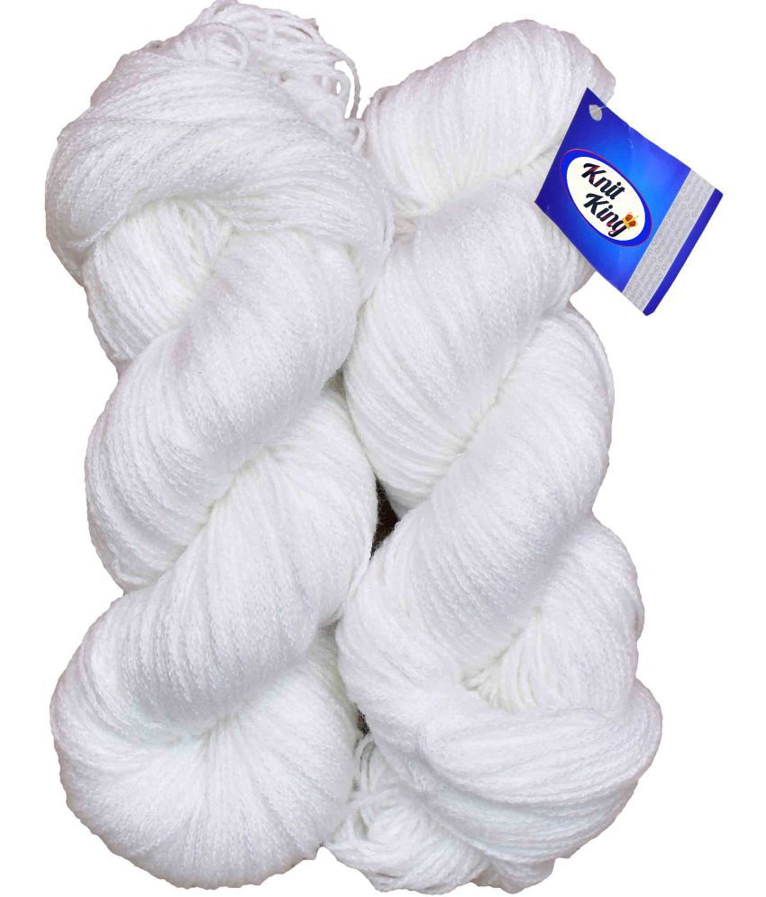     			Tin Tin White (300 gm)  Wool Hank Hand knitting wool / Art Craft soft fingering crochet hook yarn, needle knitting yarn thread dyed