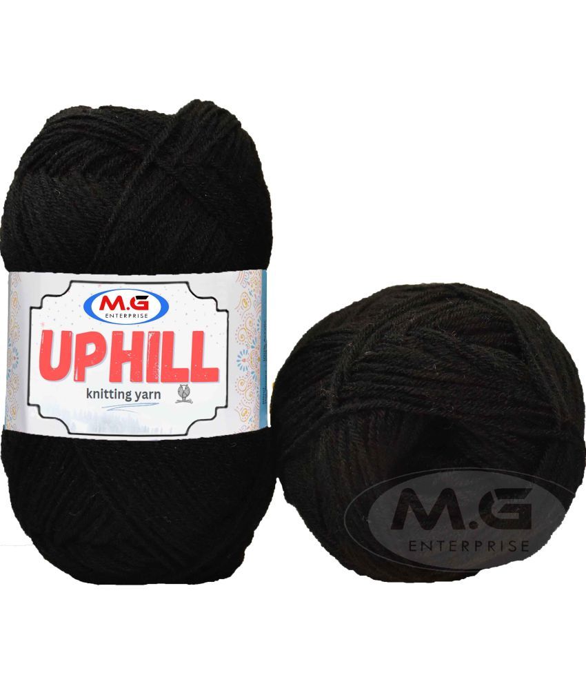     			Uphill  Black 200 gms Wool  Hand knitting wool- Art-AFJI