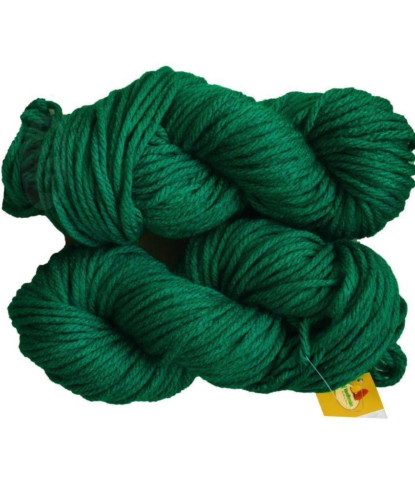     			Vardhman Knitting Yarn Thick Chunky Wool, Green 500 gm K_K ART- CAA