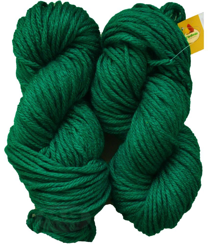     			Vardhman Knitting Yarn Thick Chunky Wool, Green 200 gm K_K ART- CAA