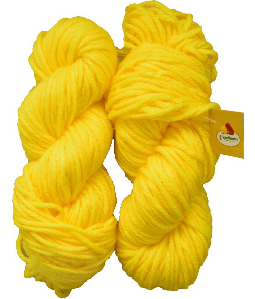     			Vardhman Knitting Yarn Thick Chunky Wool, Yellow 500 gm M-G