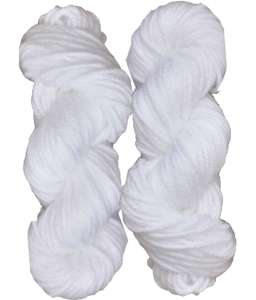     			Vardhman Knitting Yarn Thick Chunky Wool, White 200 gm K_K