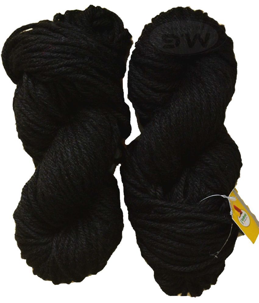     			Vardhman Knitting Yarn Thick Chunky Wool, Black 400 gm K_K ART- CJH