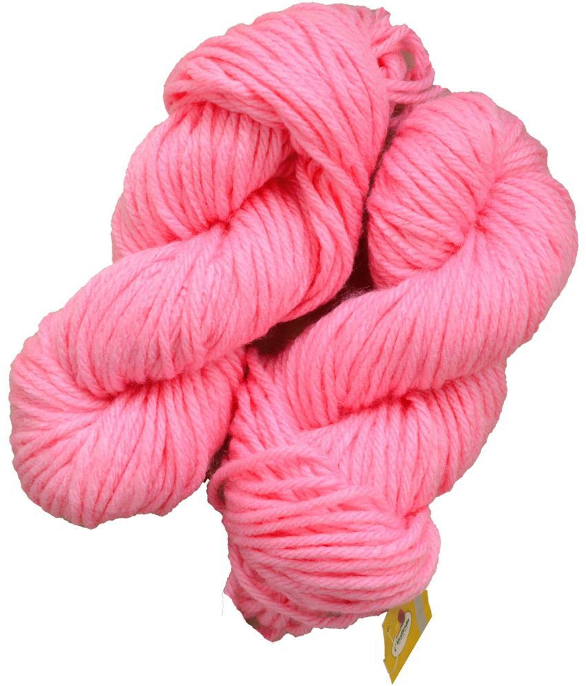     			Vardhman Knitting Yarn Thick Chunky Wool, Pink 500 gm K_K ART- CAC