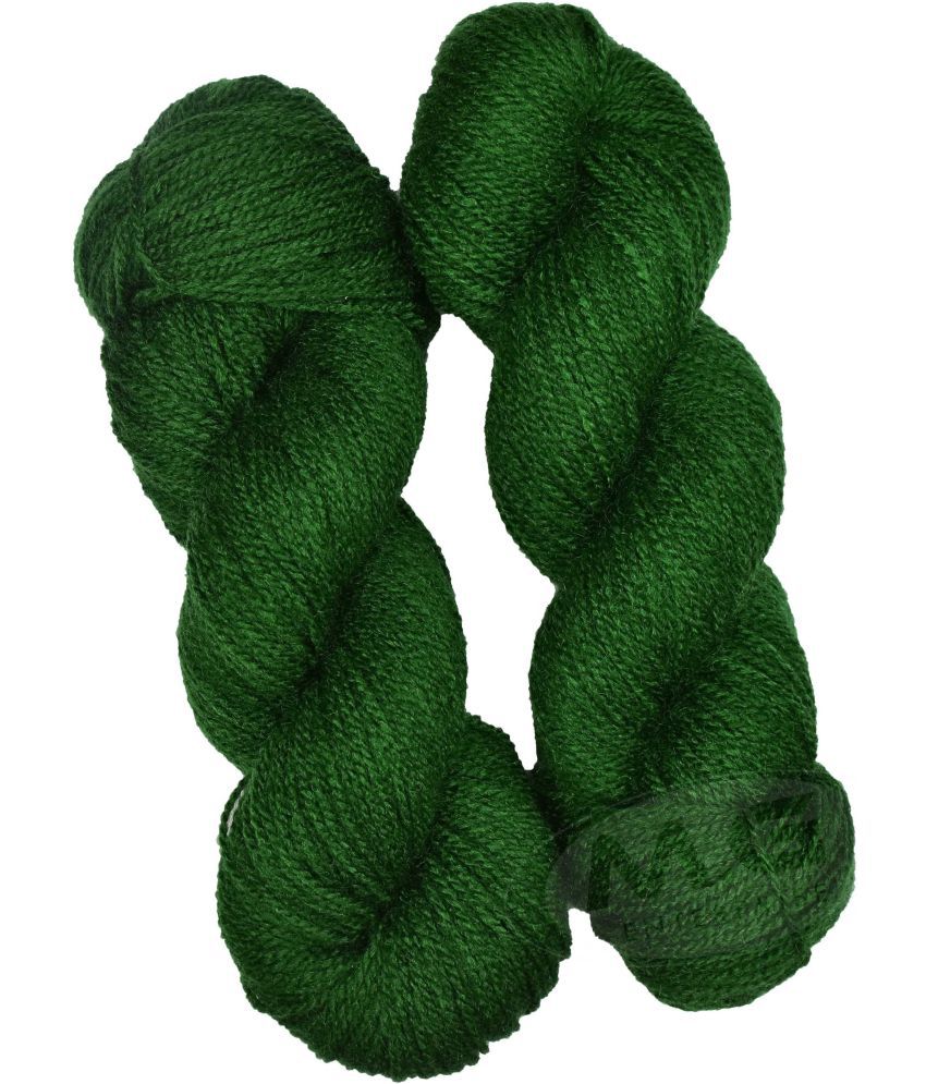     			Vardhman Rabit Excel Leaf Green (500 gm)  Wool Hank Hand knitting wool Art-FDC