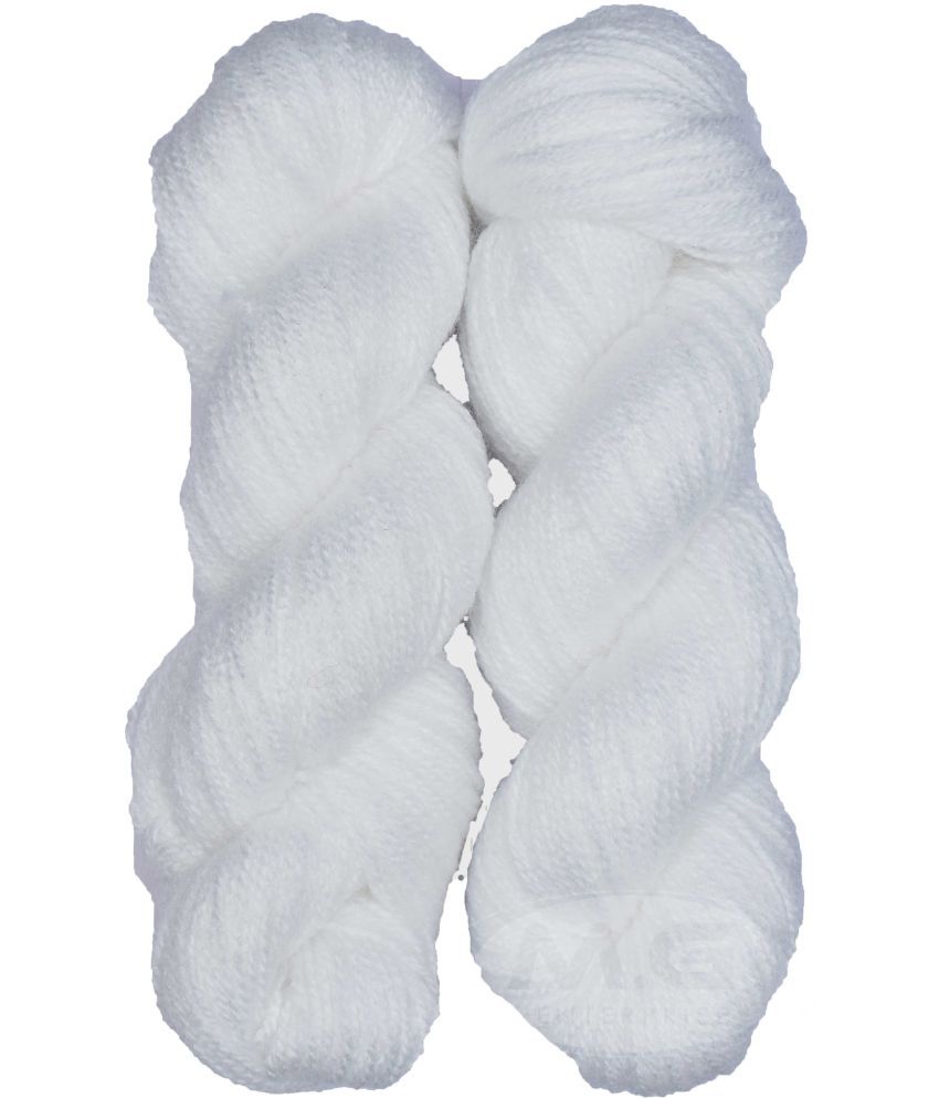     			Vardhman Rabit Excel White (200 gm)  Wool Hank Hand knitting wool Art-FDB