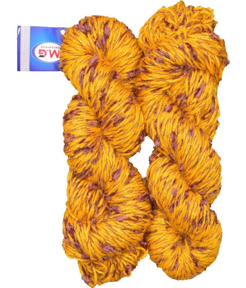     			Veronica Yellow Brown (400 gm)  Wool Hank Hand knitting wool / Art Craft soft fingering crochet hook yarn, needle knitting yarn thread dyed